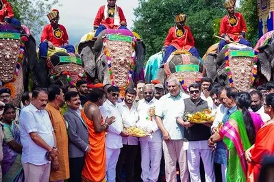 ನಾಳೆ ಅರಮನೆ ಆವರಣಕ್ಕೆ ದಸರಾ ಗಜಪಡೆ  ಸಾಂಪ್ರದಾಯಿಕ ಸ್ವಾಗತಕ್ಕೆ ಸಕಲ ಸಿದ್ದತೆ